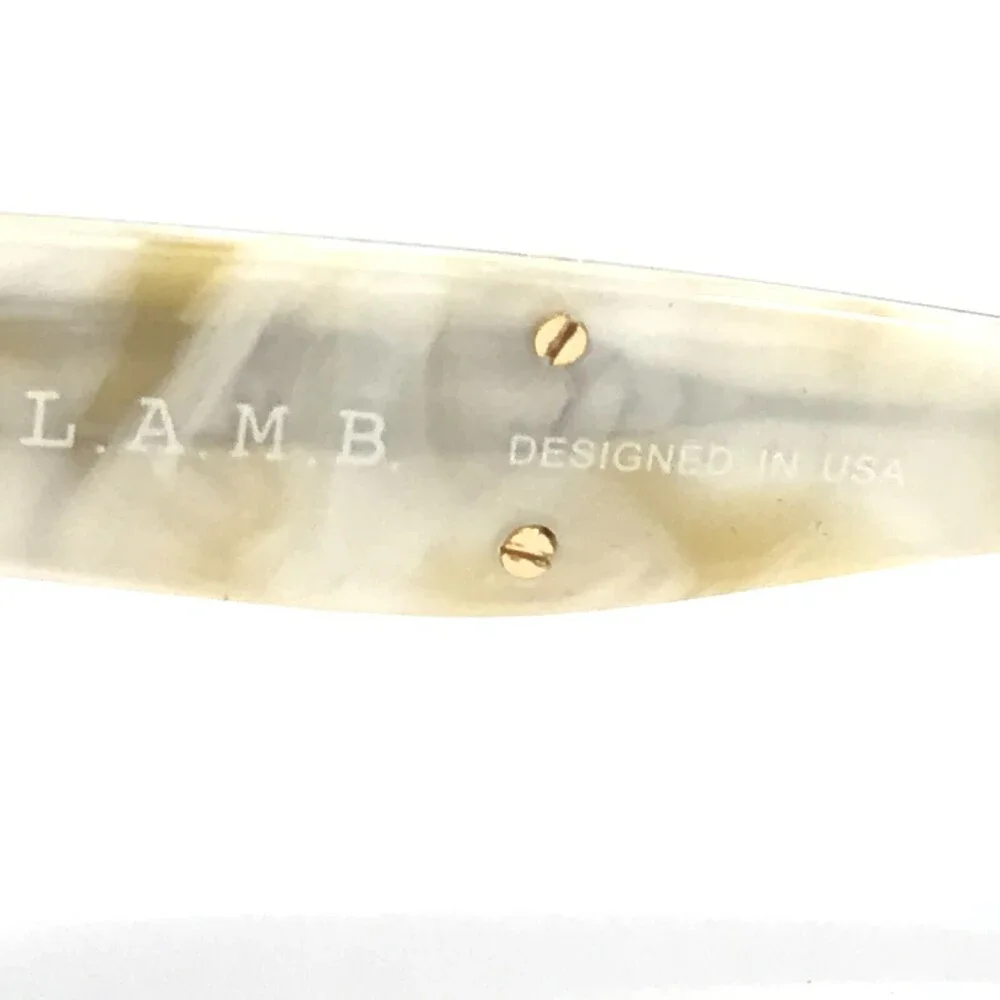 L.A.M.B Eyeglasses Frames LA067 BLK Black Ivory Horn Cat Eye Full RIm 51-19-140